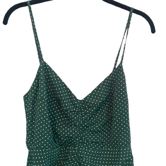 Urban Outfitters New With Tags Green Polka Dot Cinched Mini Dress Size Medium - Picture 7 of 12